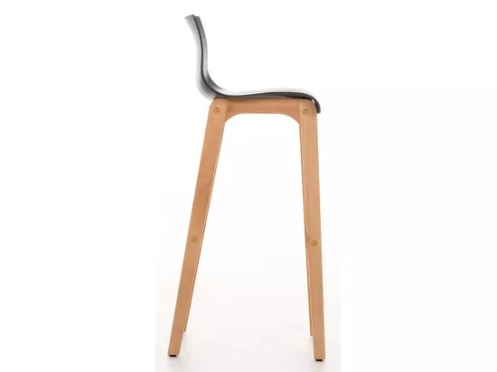Lot de 2 Tabouret de bar - Bois & Bois - Gris - Hover