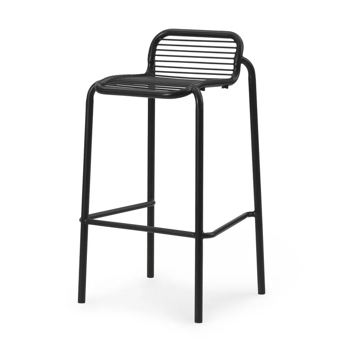 Normann Copenhagen - Vig Outdoor Barstuhl, H 75 cm, schwarz
