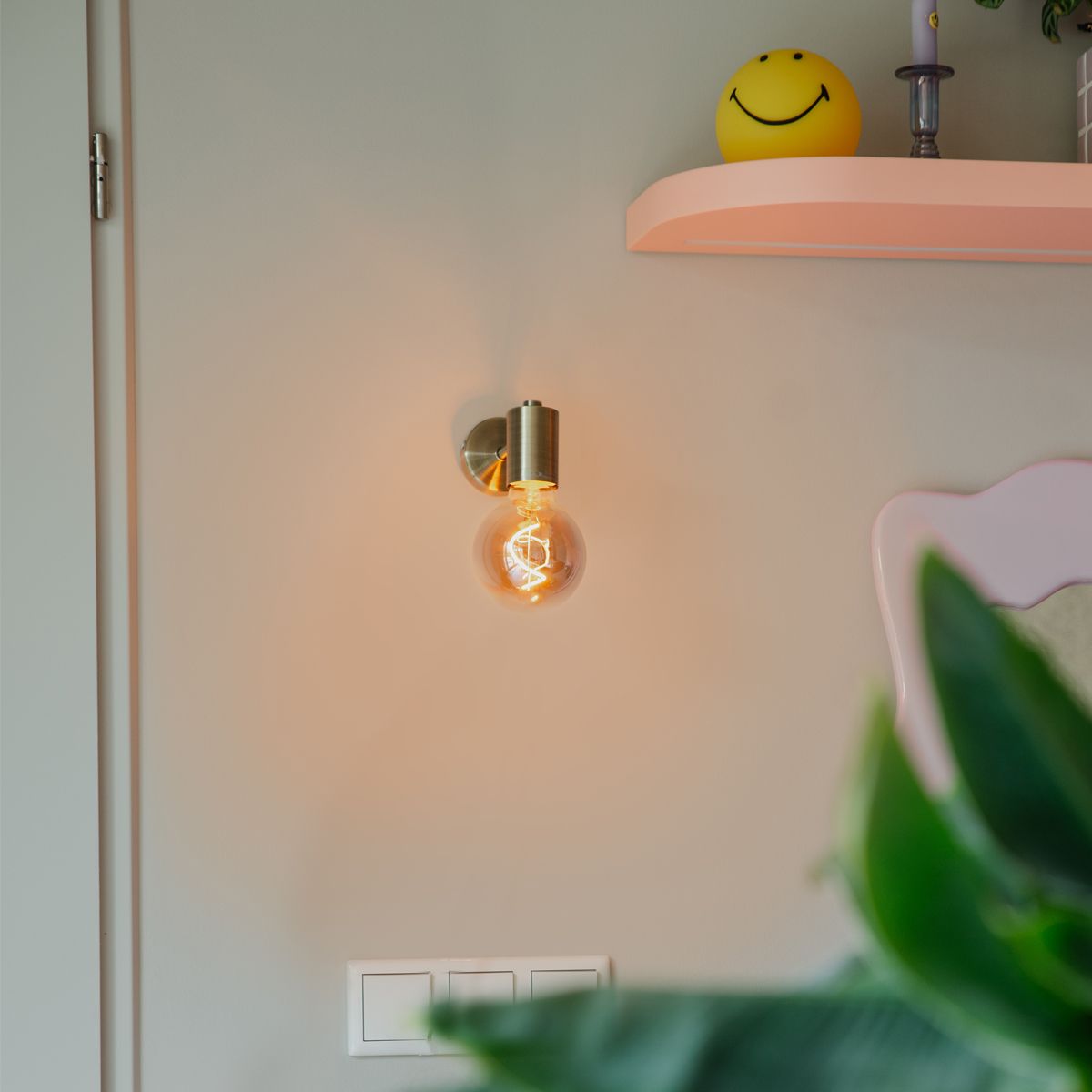 Industriële wandlamp brons 13cm - Facil