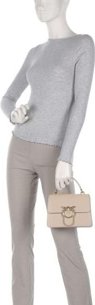 Pinko - Love One - Leren Handtas - Beige - 20 x 14 x 7 cm