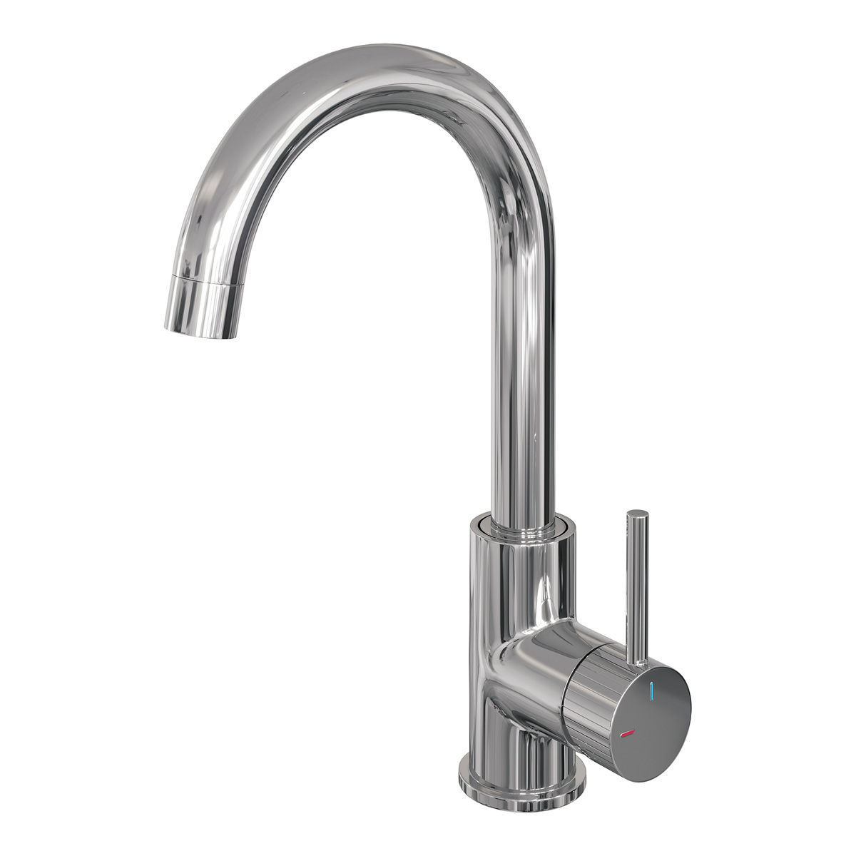 Brauer Stripe wastafelkraan met draaibare ronde uitloop model A chroom