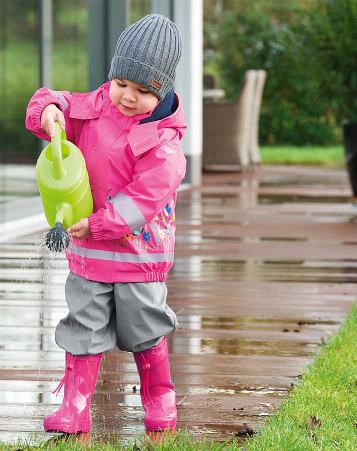 Regenjacke BLUMENWIESE mit Innenfleece in rosa