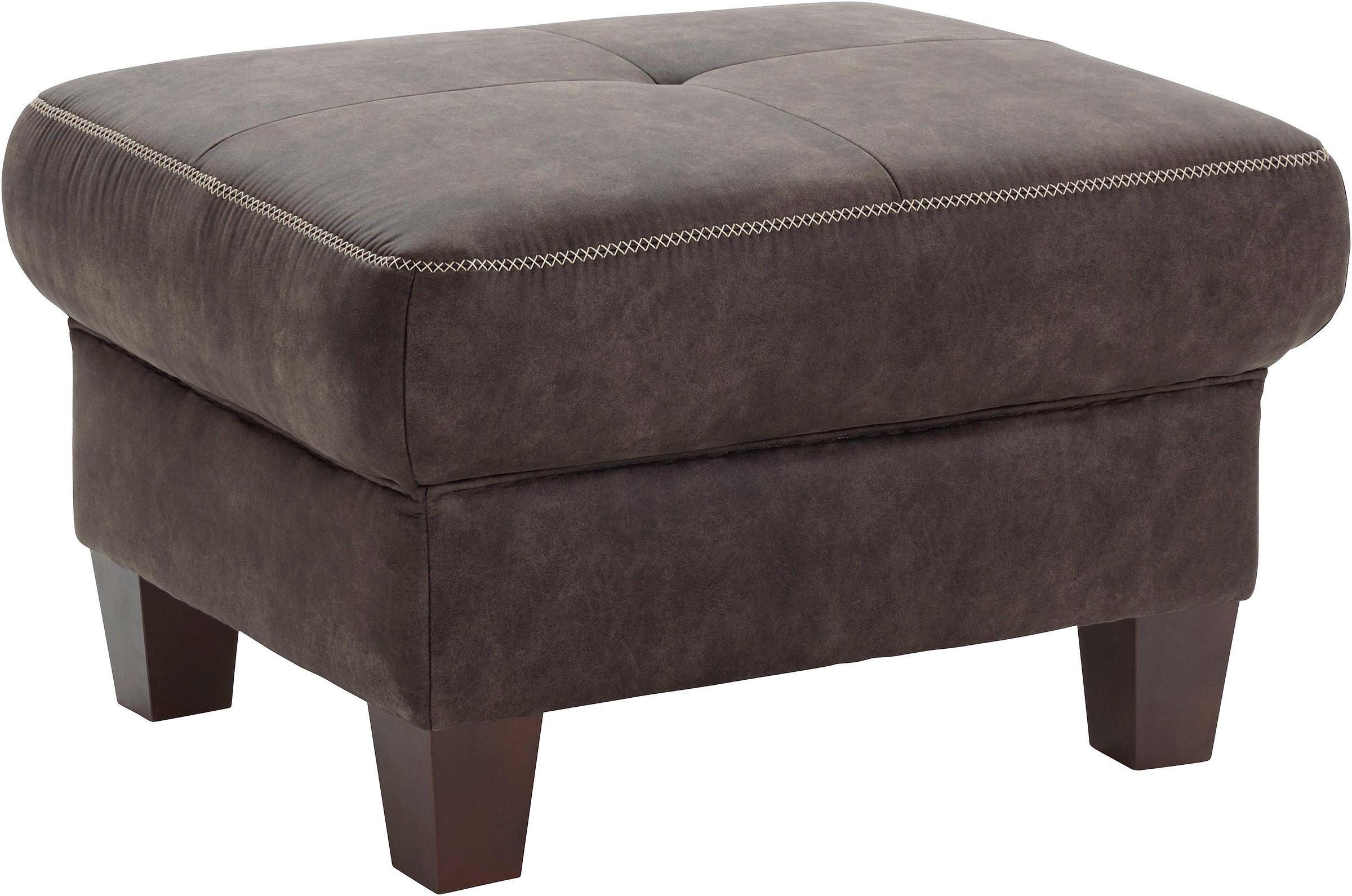PLACES OF STYLE Polsterhocker »Varese« Kreuznaht in beige