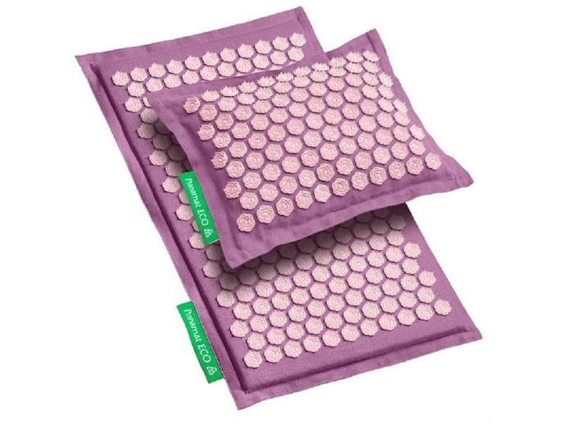 Pranamat Eco Massage Set – Matte   Kissen Limited Edition D Nahhaltiges, handgefertigtes Rücken- und Kopfmassage Set