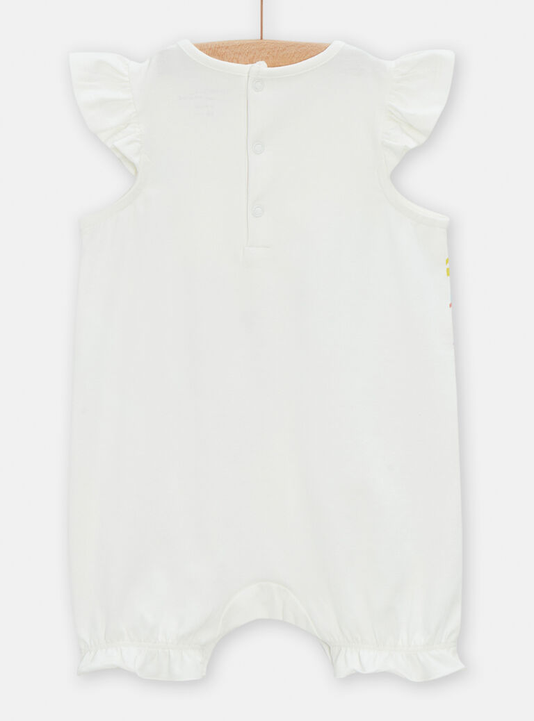 Grenouillère écrue fantaisie pour bébé fille