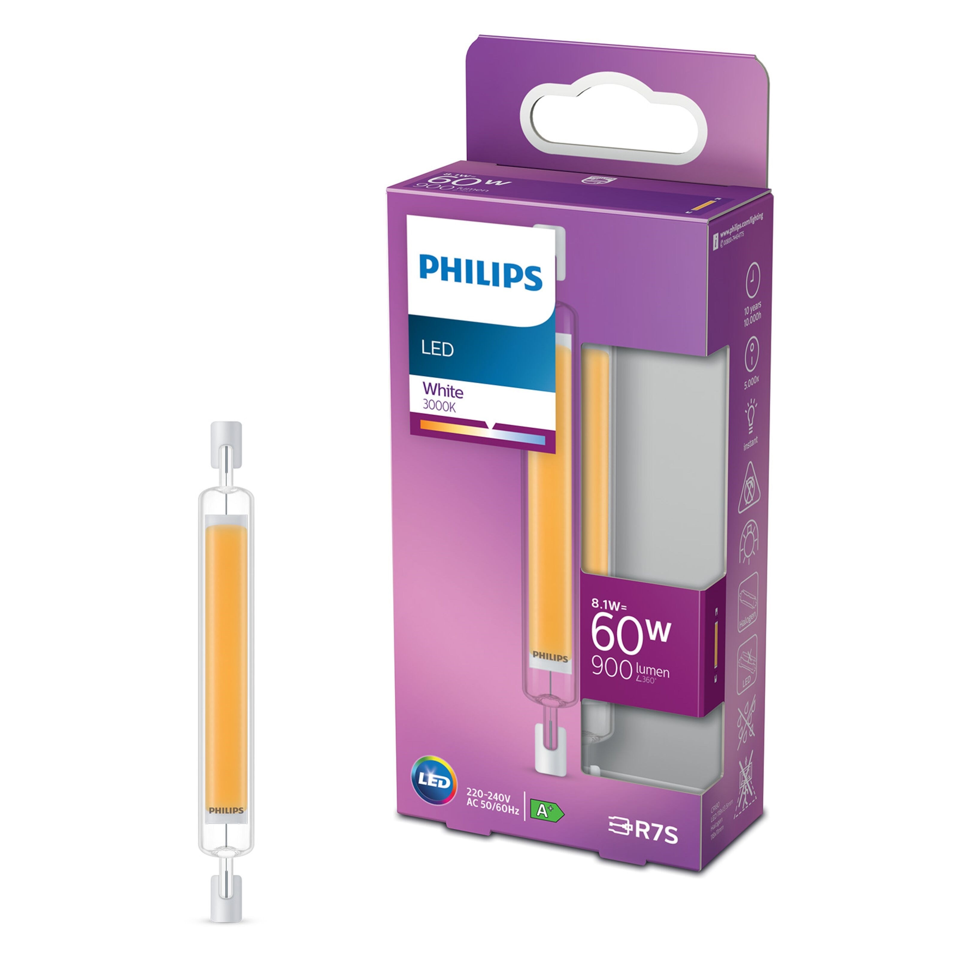 Philips LED-rør R7s 118 mm 900 lm