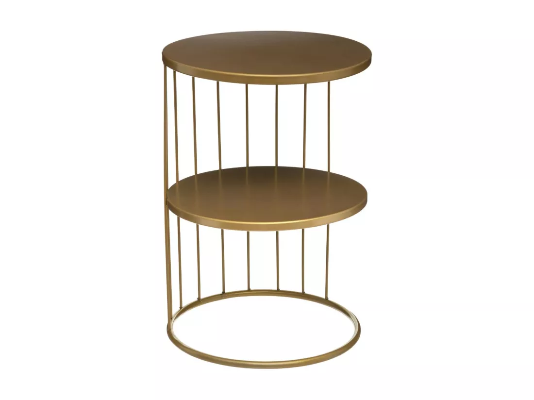 Table d'appoint design et originale en métal Doré H 52 cm