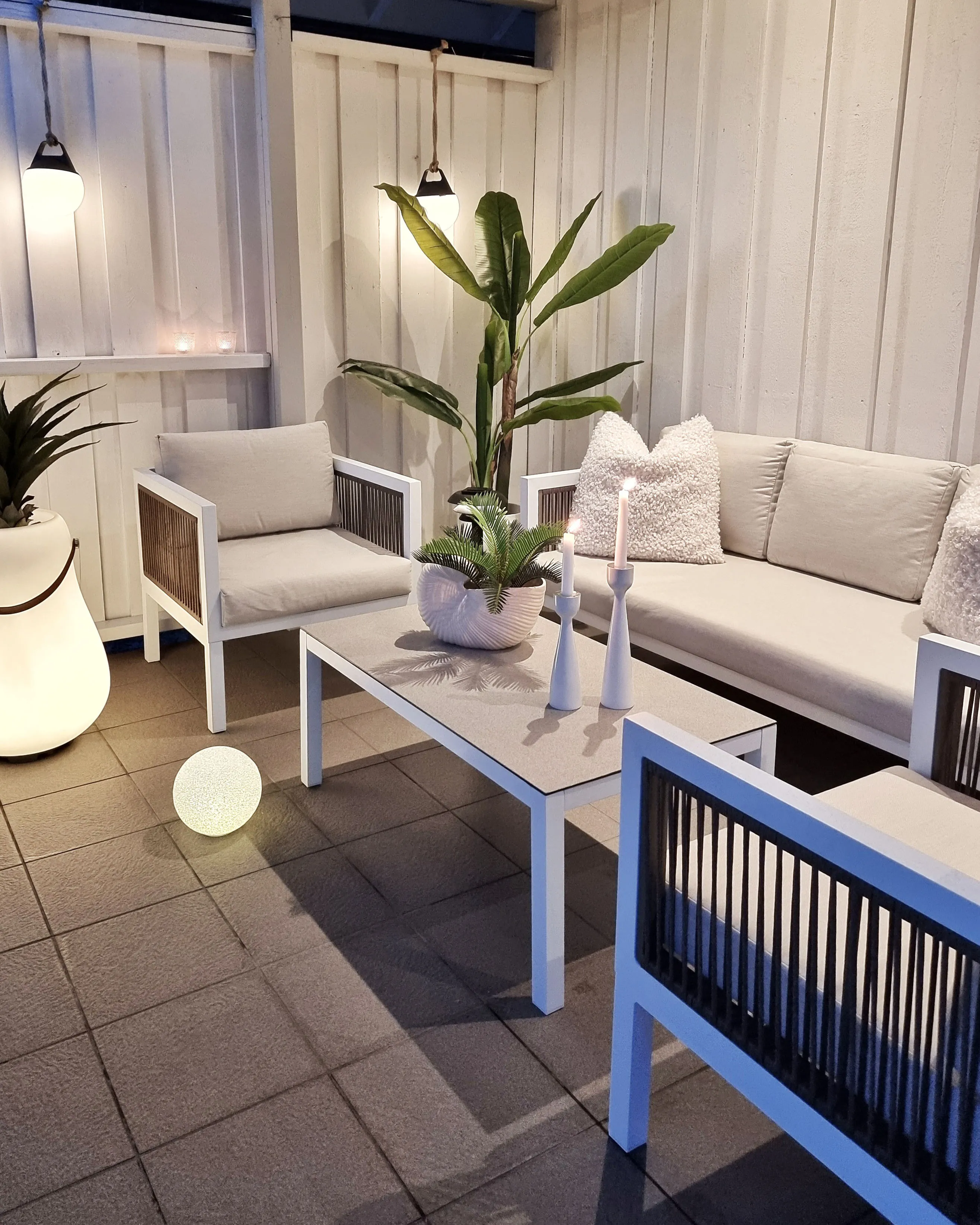 Loungeset met tafel 5-zits BORELLO Metaal Wit