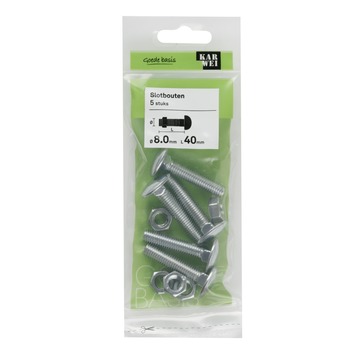 KARWEI slotbout verzinkt 8x40 mm (5 stuks)