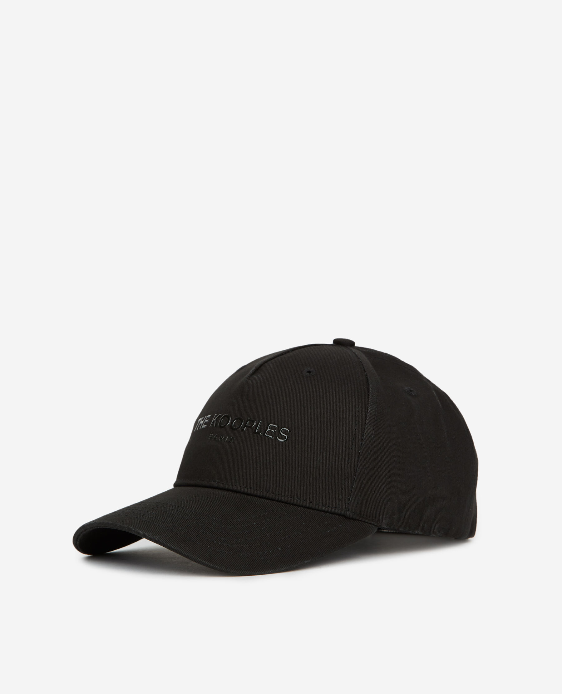 Casquette coton noire à logo ton sur ton