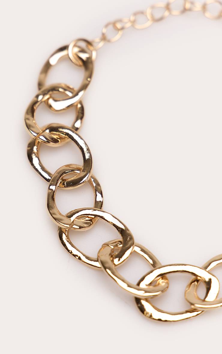 Doré Bracelet Chaîne À Maillons Texturés