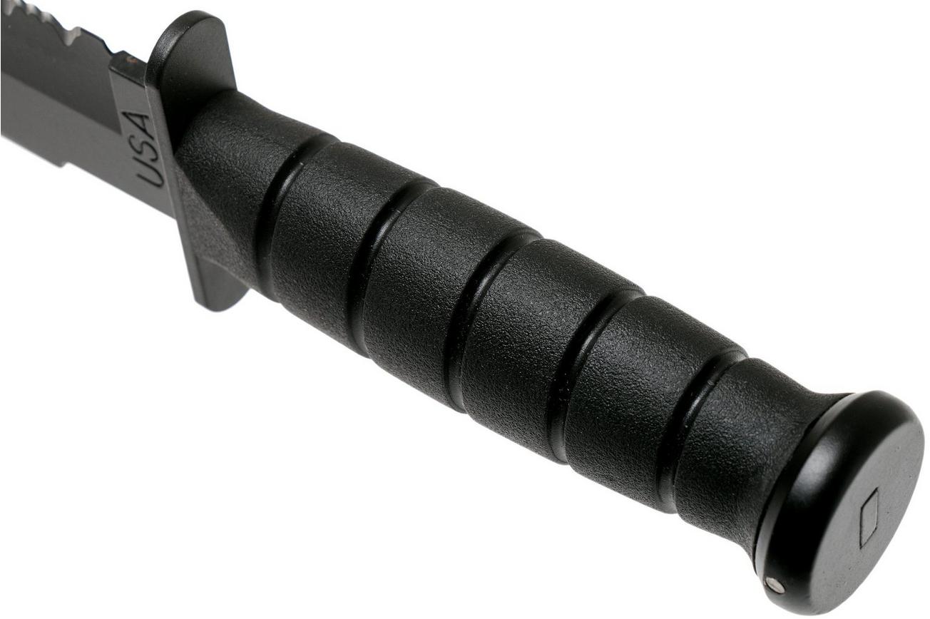 KA-BAR Fighter 1271 deels gekarteld, vaststaand mes, kydex foedraal