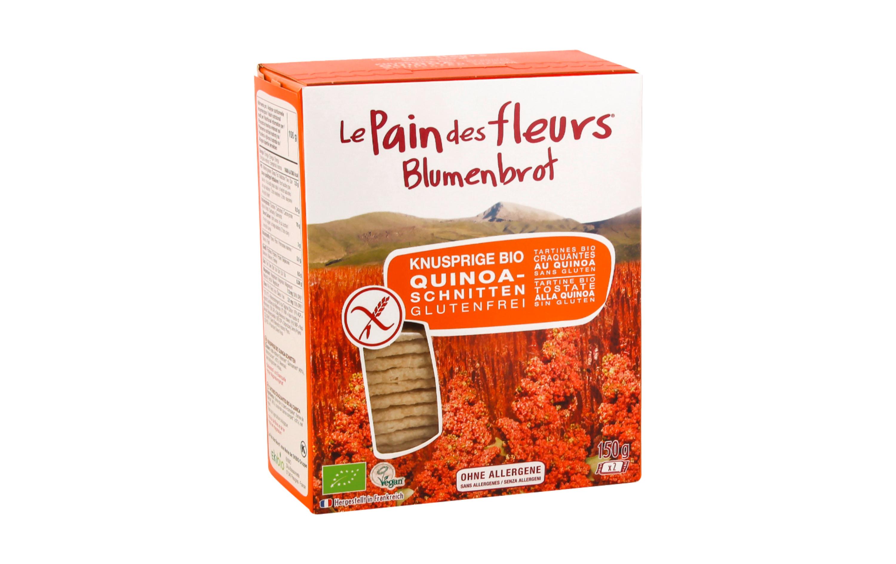 Blumenbrot Quinoaschnitten 150 gKnusprige Bio Quinoaschnitten