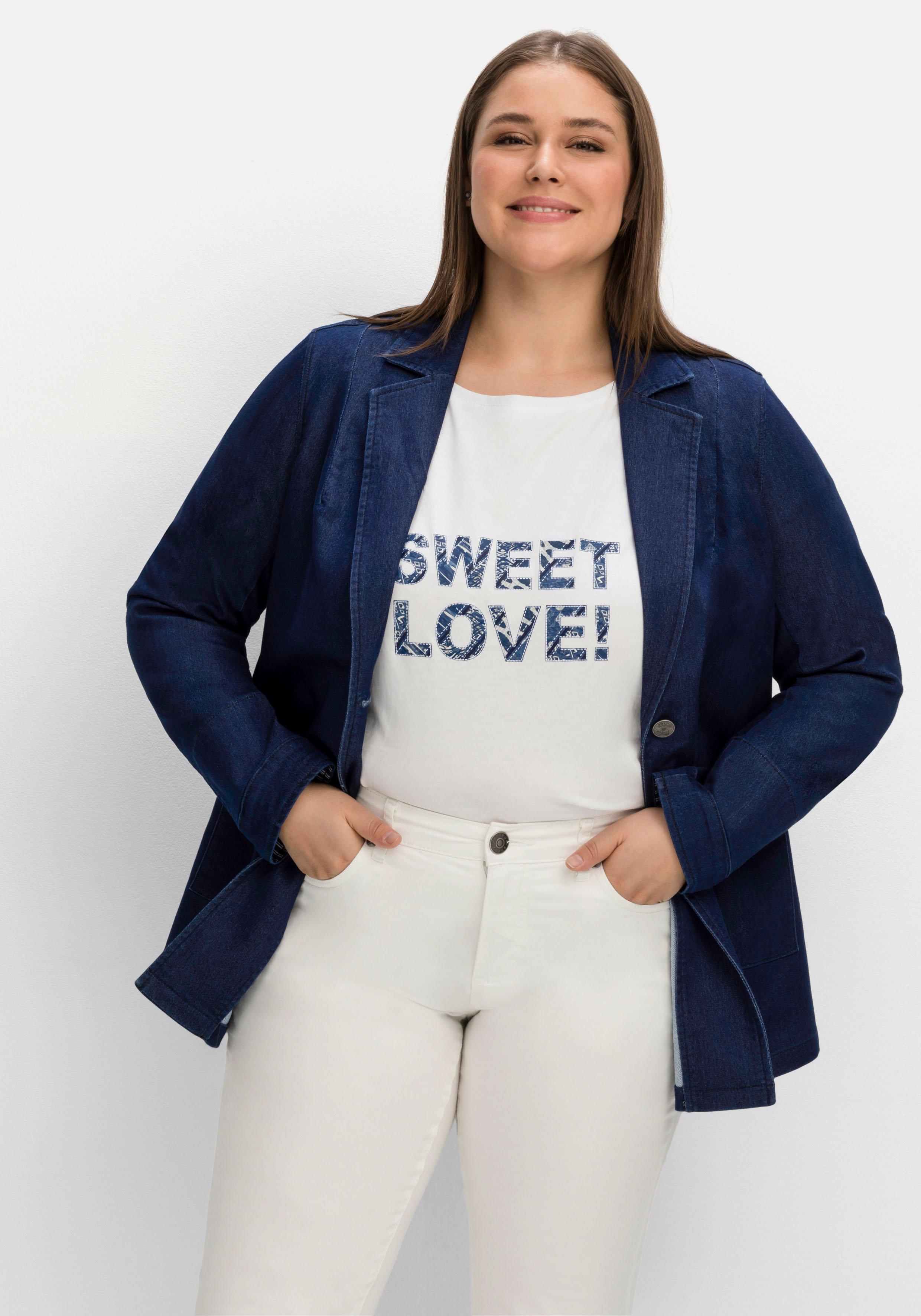 Sweat-Blazer in Denimoptik