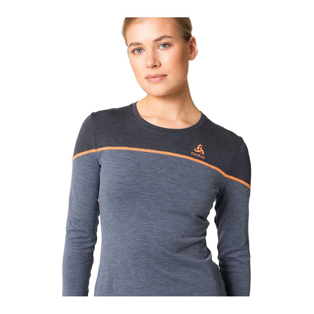 Odlo REVELSTOKE PW 150 - Sous-couche Femme folkstone gray/india ink melange