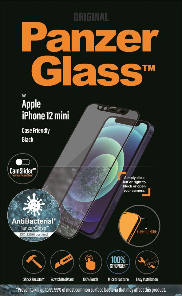 PanzerGlass - iPhone 12 mini (CF) CamSlider (AB), Black