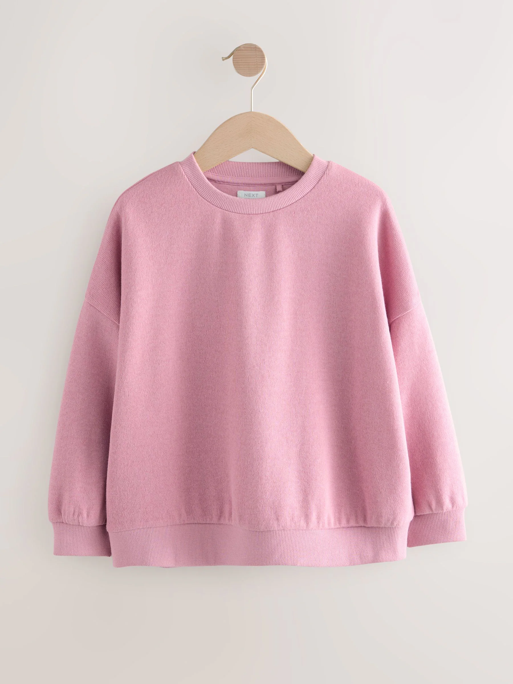 Roze - Oversized behaaglijke ribbelsweatshirt (3 - 16 jr)