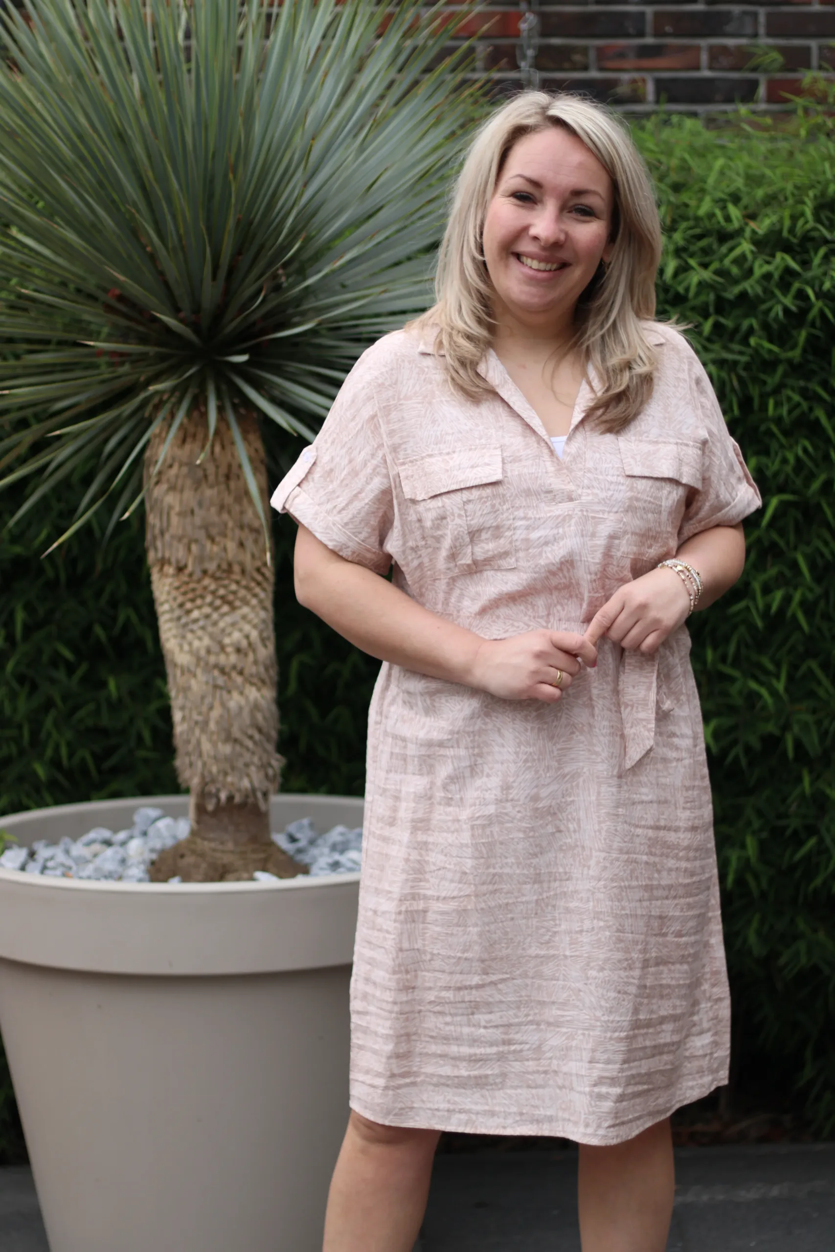 Rino & Pelle - Diana Short Sleeve Shirt Dress - Beach Doodle