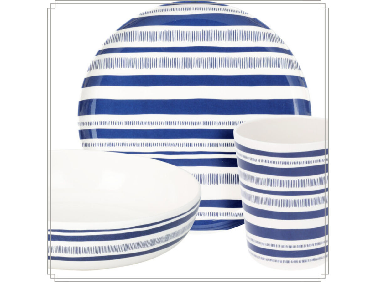OTIX Stripes 12-delig serviessets - Blue