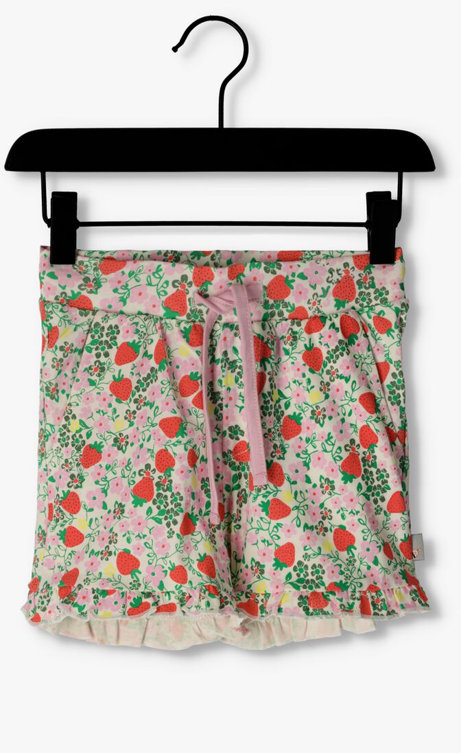 MOODSTREET koraal moodstreet shorts short with frills aop strawberries