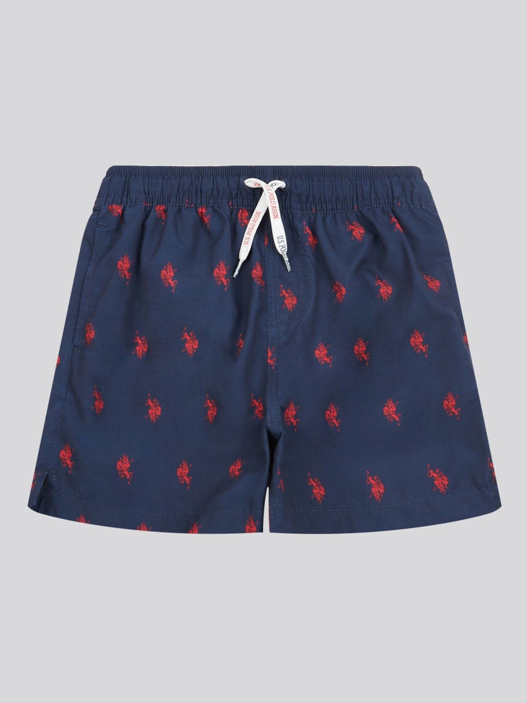 U.S. Polo Assn. Double Horsemen zwemshorts met herhaalprint voor jongens
