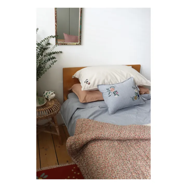 Camomile London Drap housse Blue Check | Bleu