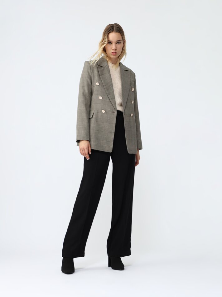 Blazer de abotoamento duplo - Tons de marrom