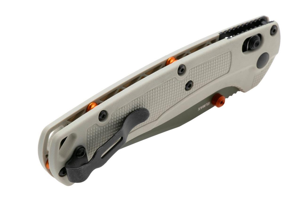 Benchmade Taggedout 15536GN-01 Green Cerakote Elmax, Tan Grivory, jachtzakmes