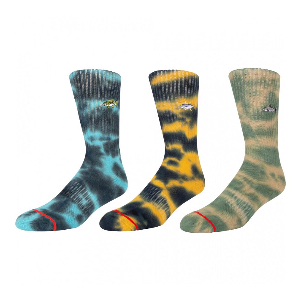 Salty Crew FISHSTICKS TIE DYE - Chaussettes x3 Homme assorted
