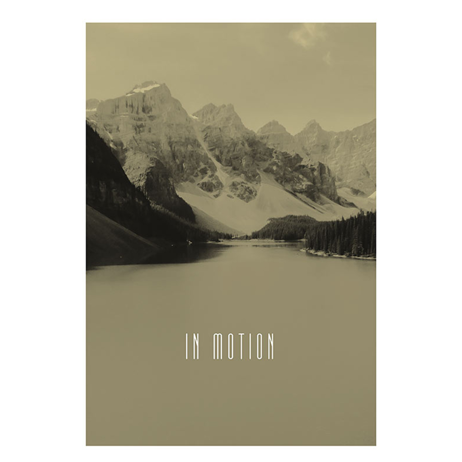 Wandbild WORD LAKE IN MOTION SAND - gelb-grau-schwarz - 50x70 cm