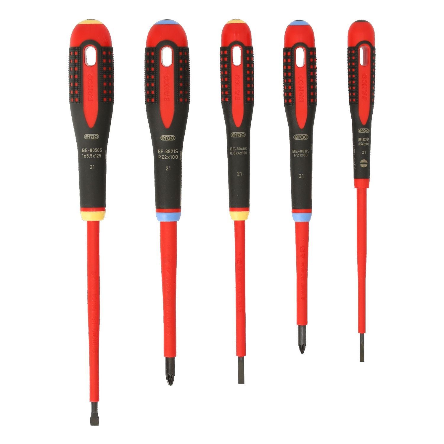 Bahco Schroevendraaierset ERGO™ Geïsoleerd 1000V VDE Sleuf/Pozidriv 5-delig - BE-9882S