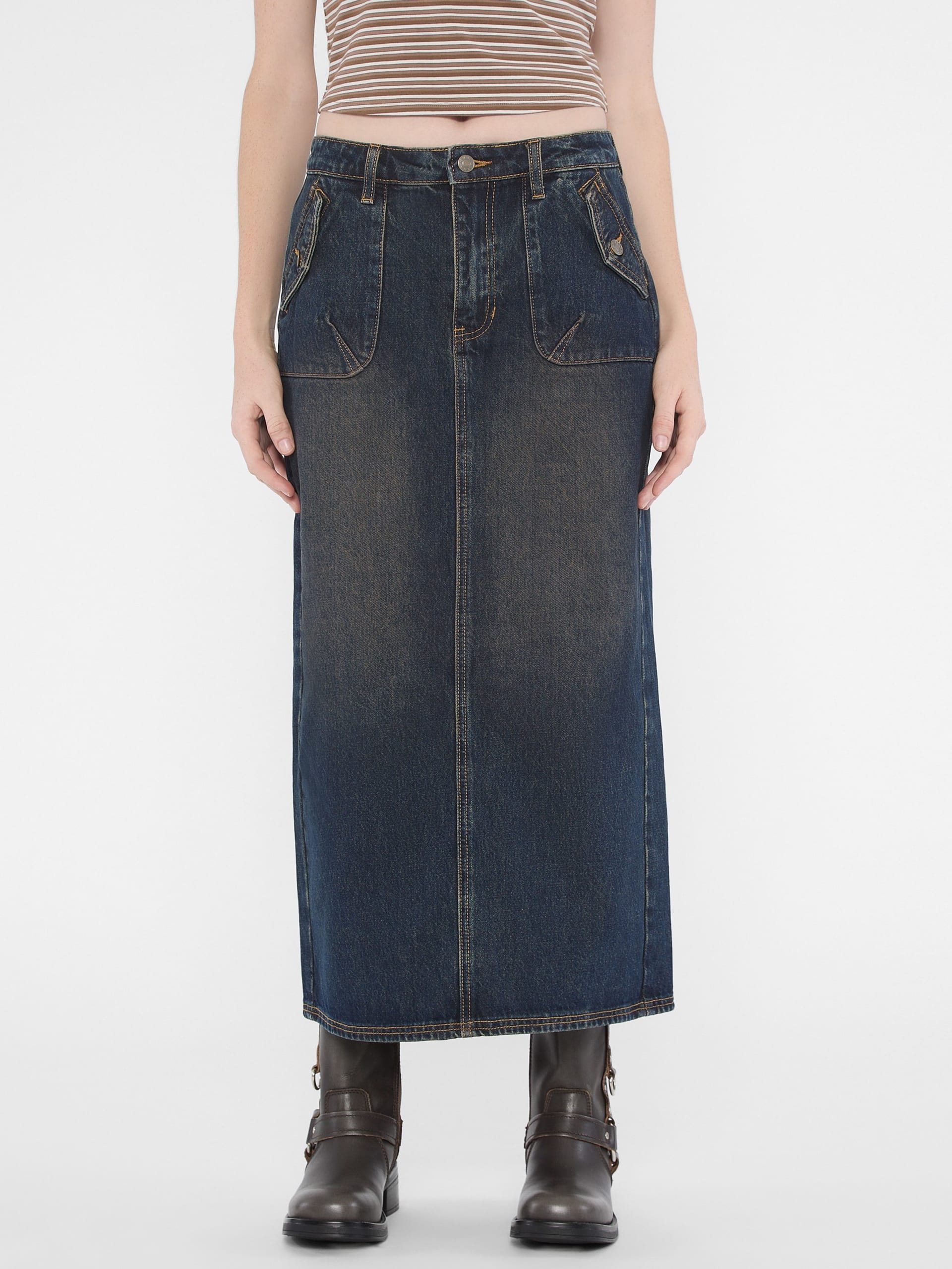 Saia jeans com fenda nas costas da GUESS Originals