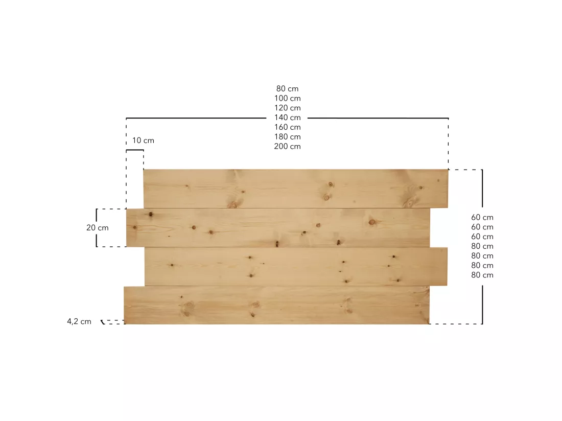 Tête de lit en bois de pin blanche 160x80cm - FLANDES - DECOWOOD