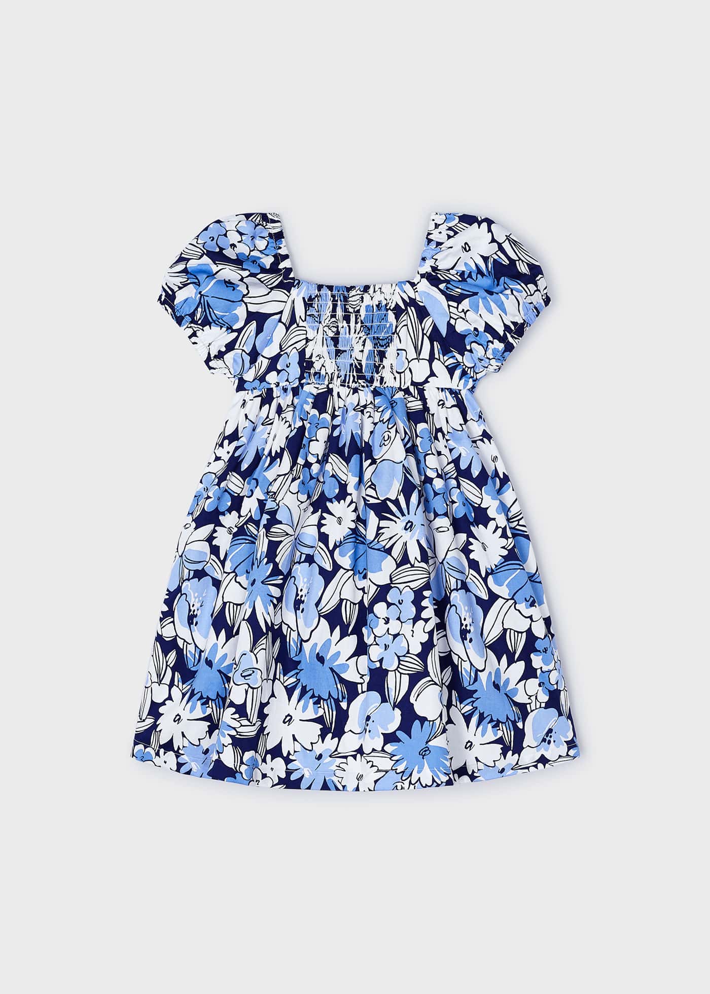 Vestido estampado Better Cotton para meninas, cor fúcsia.