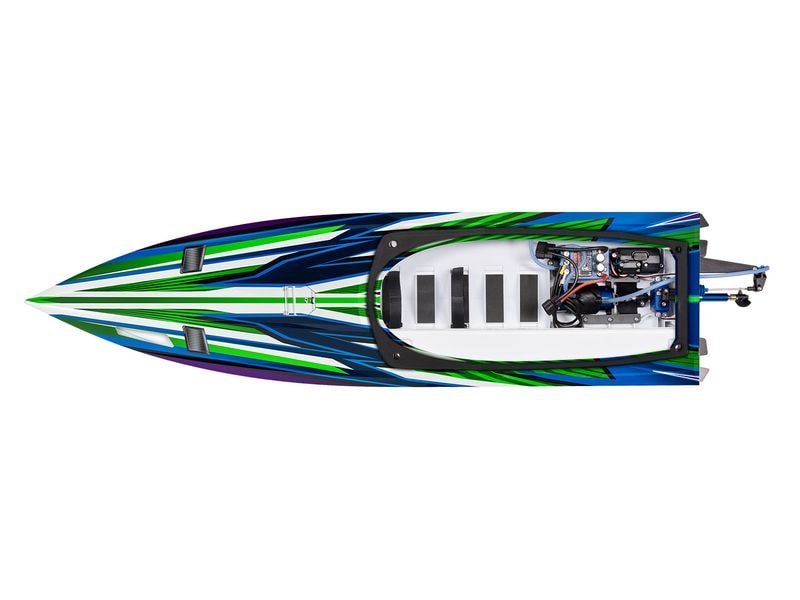 Traxxas Speedboot Spartan SR 1037 mm Grün, ARTR Selbst-aufrichtendes 6S Brushless Rennboot