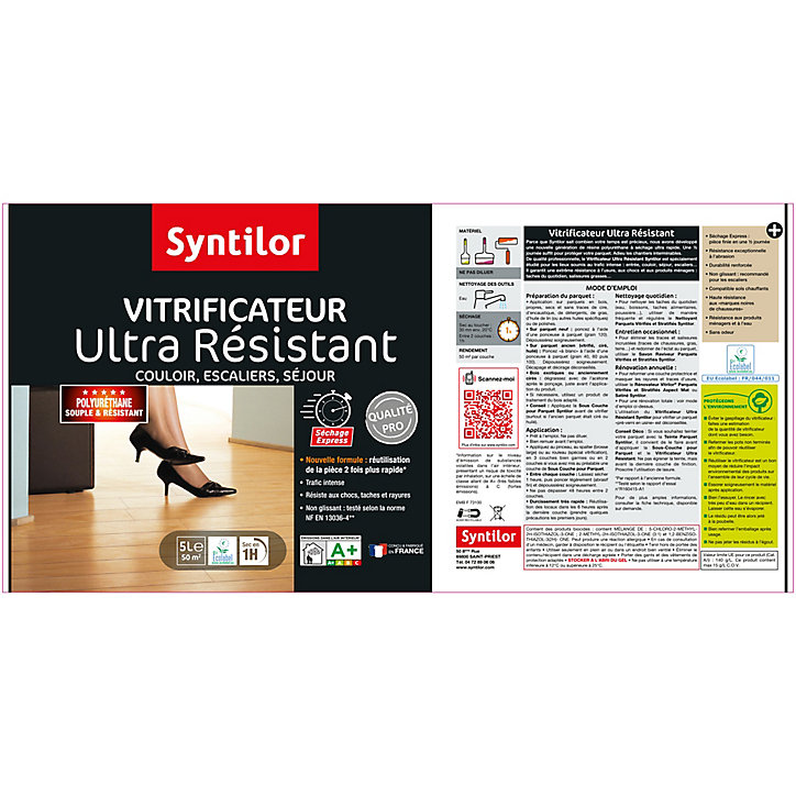 Vitrificateur ultra résistant Syntilor incolore mat 5L