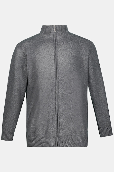 Strickjacke, Stehkragen, Rippbündchen