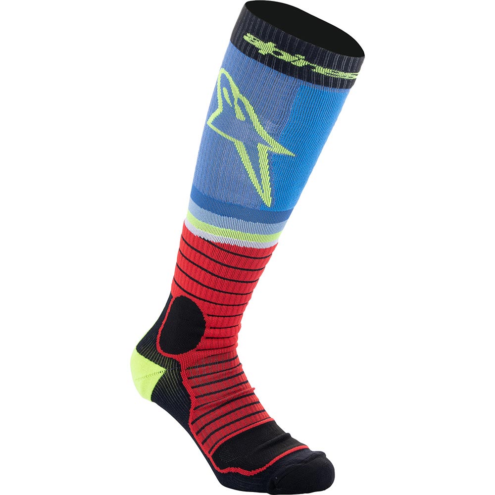 Alpinestars - Chaussettes de protection MX Pro Noir / Rouge / Bleu Clair