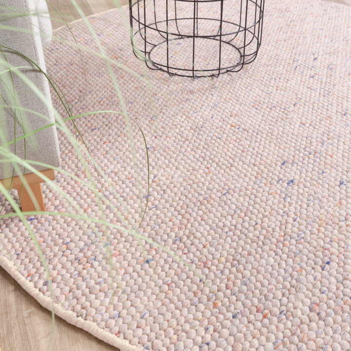 Rond wollen vloerkleed - Feline Pastel
