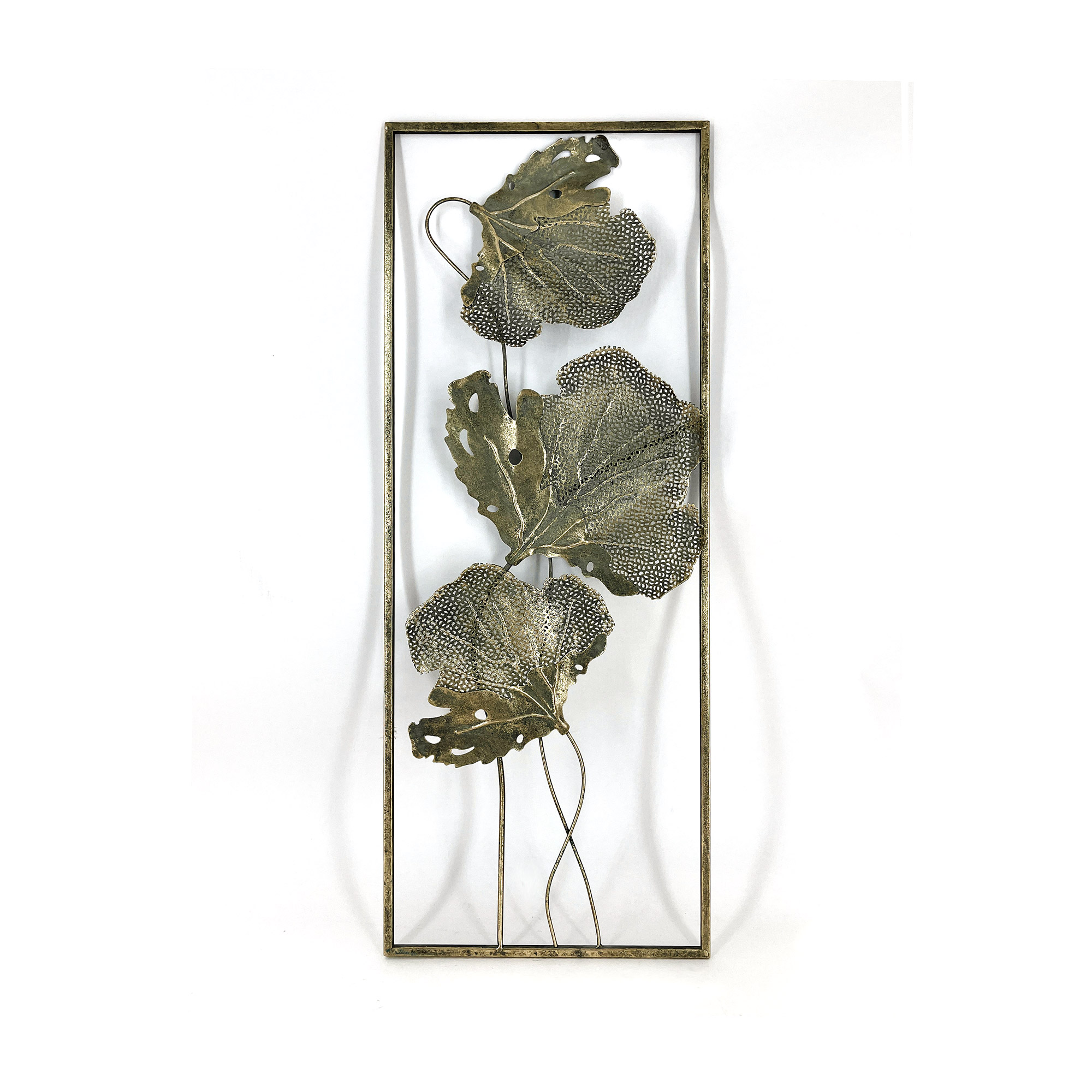 Wandpanel 'Lotusblatt', antik gold, H 91,5 cm, B 35,5 cm, L 5 cm von fischer's lagerhaus