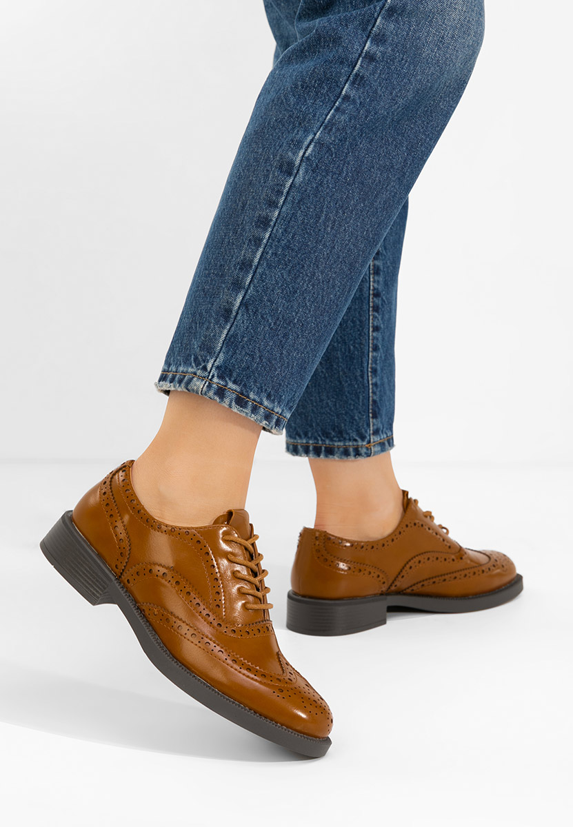 Chaussures brogue pour femme chameau Valira