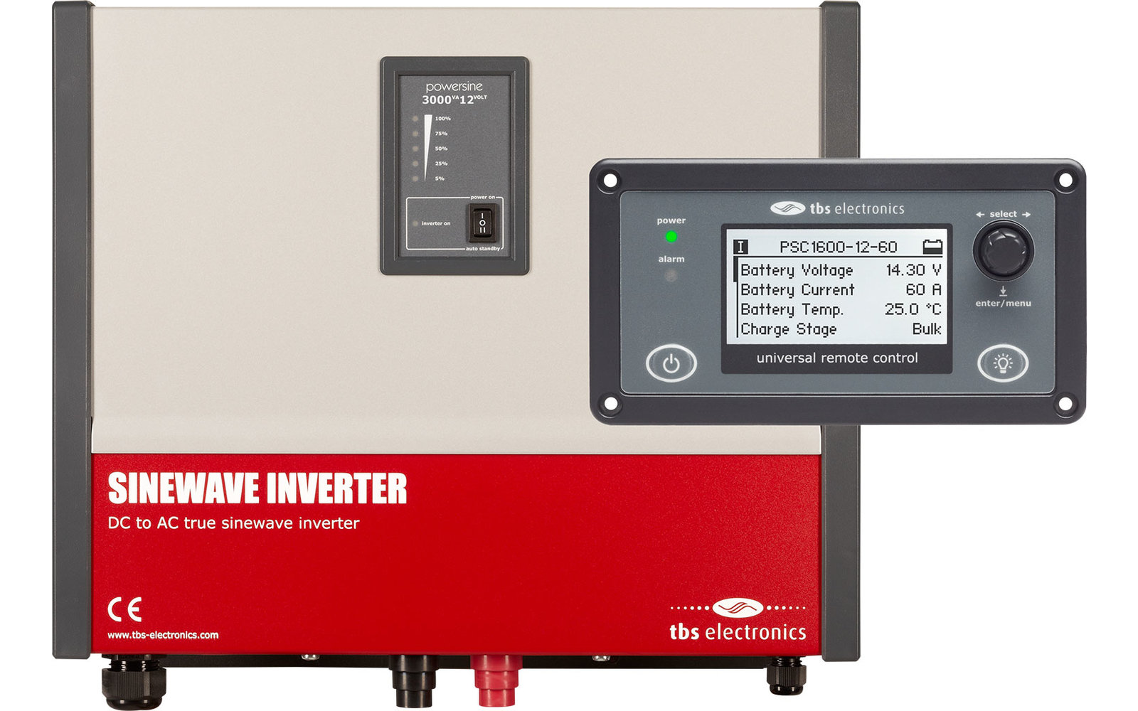 tbs electronis Powersine PS100-12 Wechselrichter mit RemoteControl 75 Watt