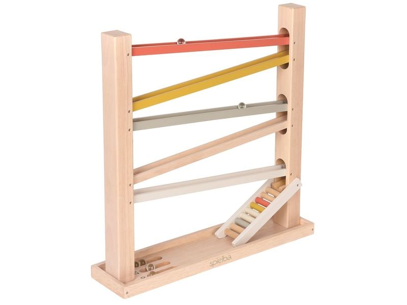 Spielba Holzspielwaren Kugelbahn mit Murmeln Robustes Holzspielzeug