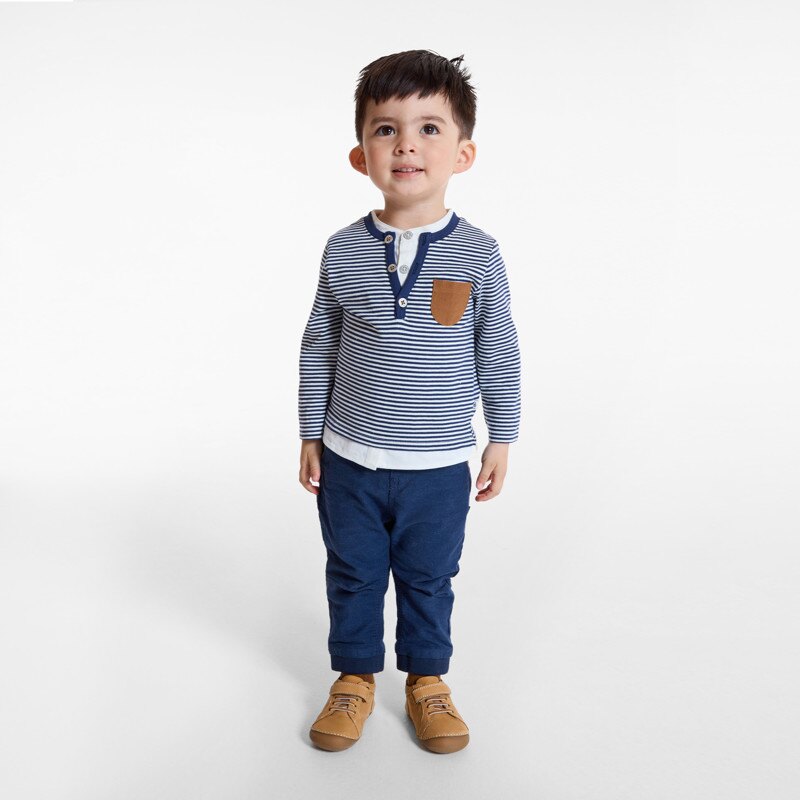 T-shirt tunisien rayé bleu bébé garçon Bleu