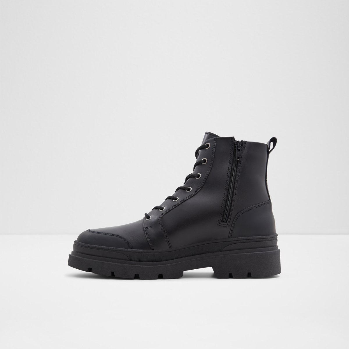 Hairath Black Leather Smooth Men Lace-up boots