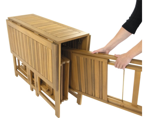Balkonset met 4 stoelen en opvouwbare tafel