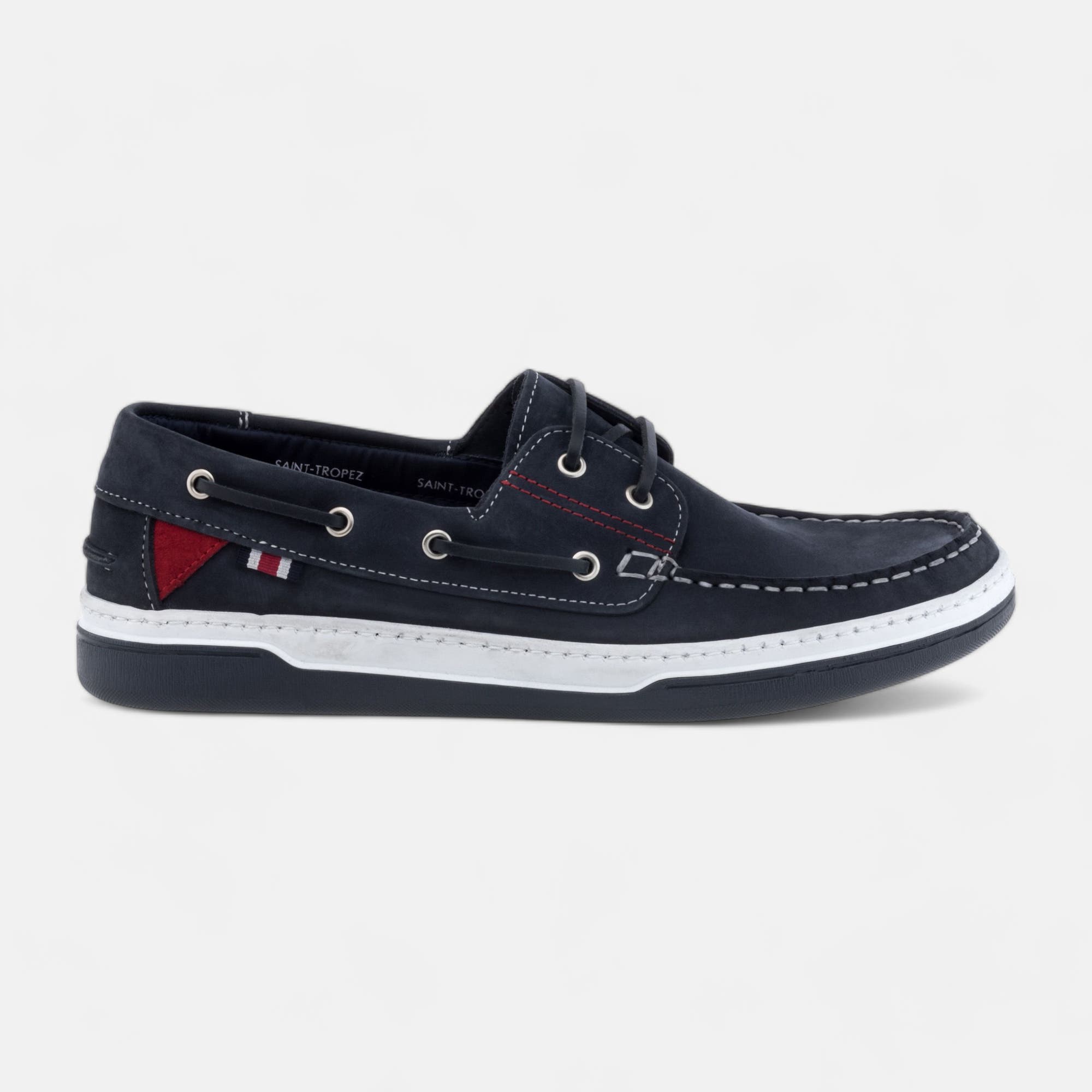 Chaussures bateau Homme en cuir bleu marine