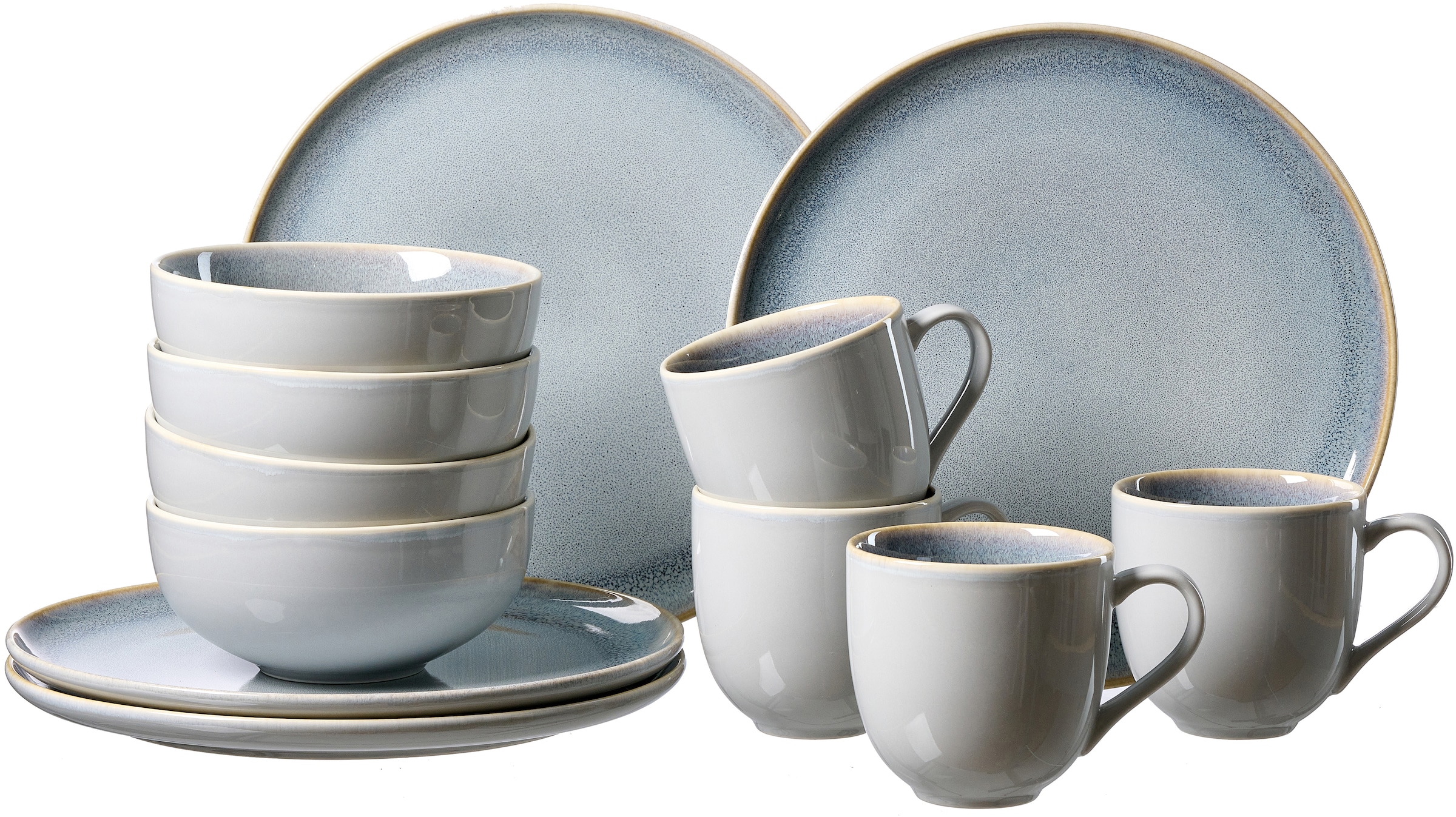 Ritzenhoff & Breker Kombiservice »Geschirr-Set, Service Skagen Stone« Reaktivglasur, 12 Teile, für 4 Personen