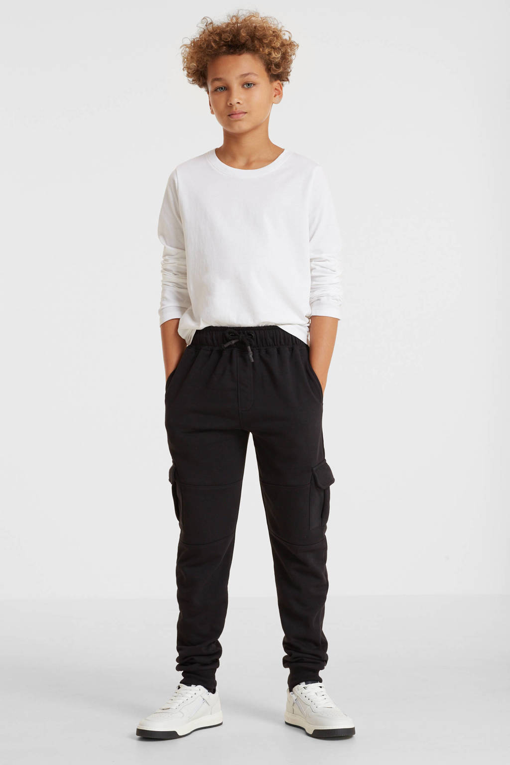 anytime cargo joggingbroek zwart