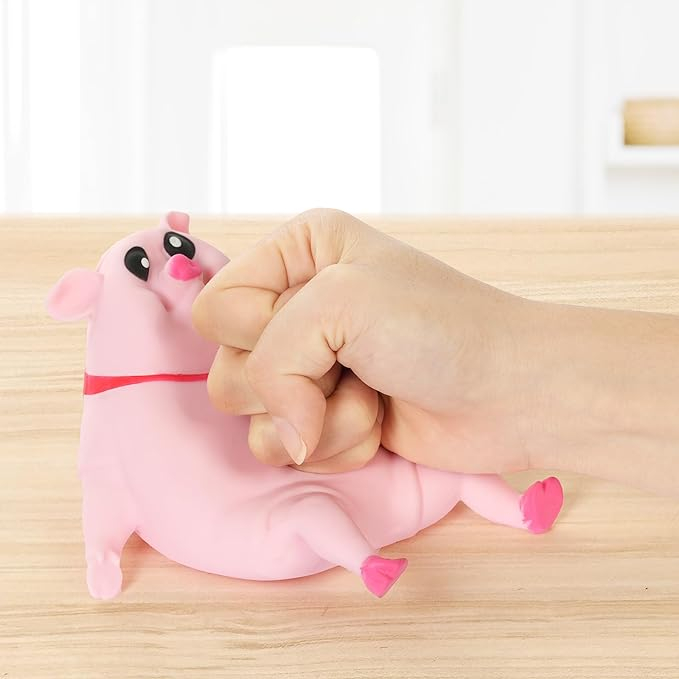 (23x15cm) Anti Stress Knautsch Schwein Squeeze Spielzeug Lustiges Squishy Pig - Rosa